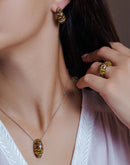 Clearance-Silver 925 Rhodium Plated Tiger Stripes Ring - BGR00148