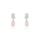 Juego colgante de plata 925 chapado en rodio con perlas de agua dulce y circonita transparente - BGS00242