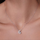 Silver 925 Rhodium Plated Individual Clear Twist Wrap CZ Stud Earring and Necklace Set - BGS00259