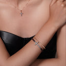 Rose Gold Plated 925 Sterling Silver Flat Bangle - ARB00007RGP