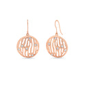 Liquidación - Conjunto de aretes y collar colgantes de plata de ley 925 rodiada con circonitas transparentes - BGS00289