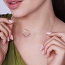 Liquidación - Conjunto de aretes y collar con corazón de circonitas transparentes, rodio negro y baño de oro 925 - BGS00310