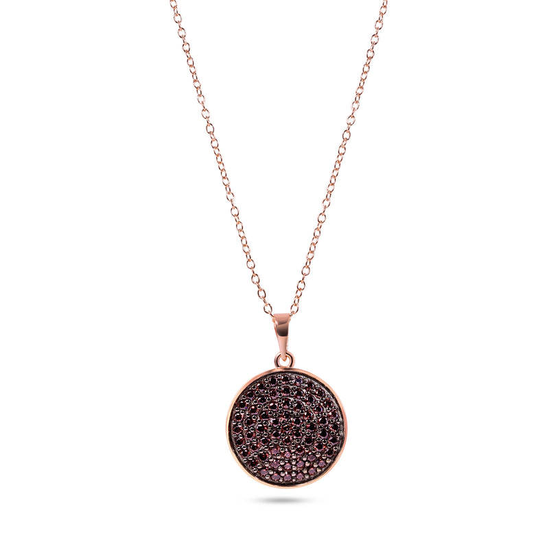 Rose Gold Plated 925 Sterling Silver Disc CZ Set - BGS00405