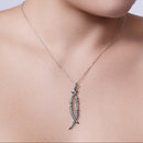 Liquidación - Juego de pendientes colgantes de circonitas marquesa transparentes superpuestas en plata 925 con baño de rodio negro - BGS00412