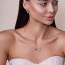 Conjunto de 4 perlas sintéticas multicolores en plata de ley 925 bañada en oro - BGS00527