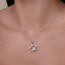 Conjunto de colgante y pendientes de corona de circonitas cúbicas en plata de ley 925 rodiada con perlas sintéticas - BGS00540