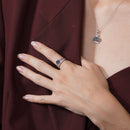 Rhodium Plated 925 Sterling Silver Crown Synthetic Mystic Topaz CZ Ring - BGR01267