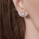 Conjunto de estrella con incrustaciones de circonitas cúbicas en plata de ley 925 rodiada - BGS00592