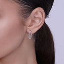 Conjunto de circonitas cúbicas ovaladas abiertas en plata de ley 925 rodiada - BGS00600