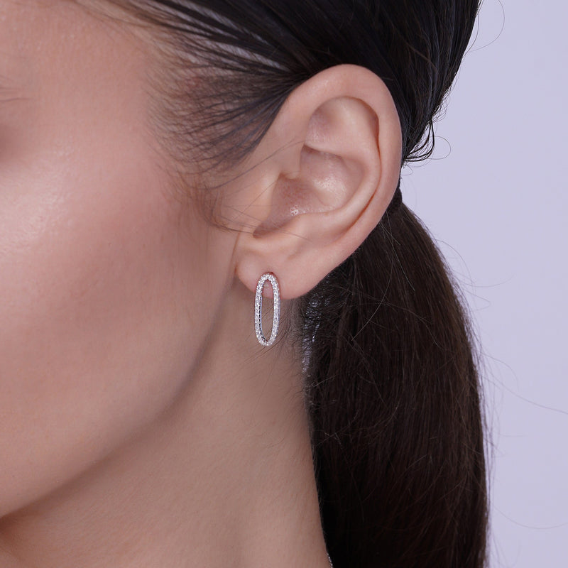 Conjunto de circonitas cúbicas ovaladas abiertas en plata de ley 925 rodiada - BGS00600