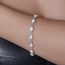 Rhodium Plated 925 Sterling Silver Opal Tennis Bracelet - BGB00333