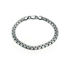 925 Sterling Gun Metal Plated Finish Box DC Flat Greek Box Link Bracelet - BSB0012