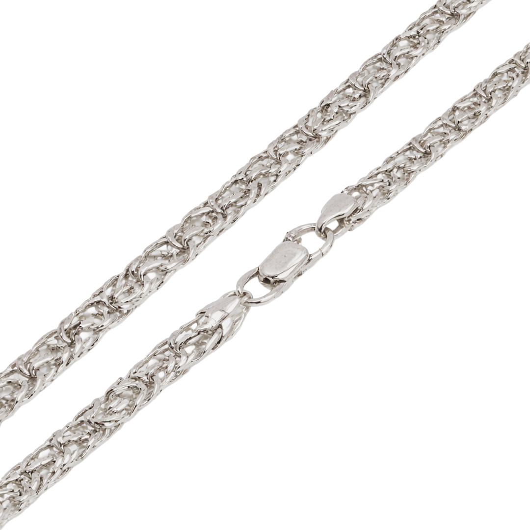 925 Sterling Silver Diamond Cut Square Byzantine Chain or Bracelet