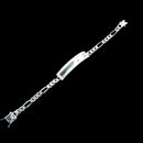 Pulsera Figaro de plata de ley 925 con identificación de llave griega de 6,8 mm - CDIB00013