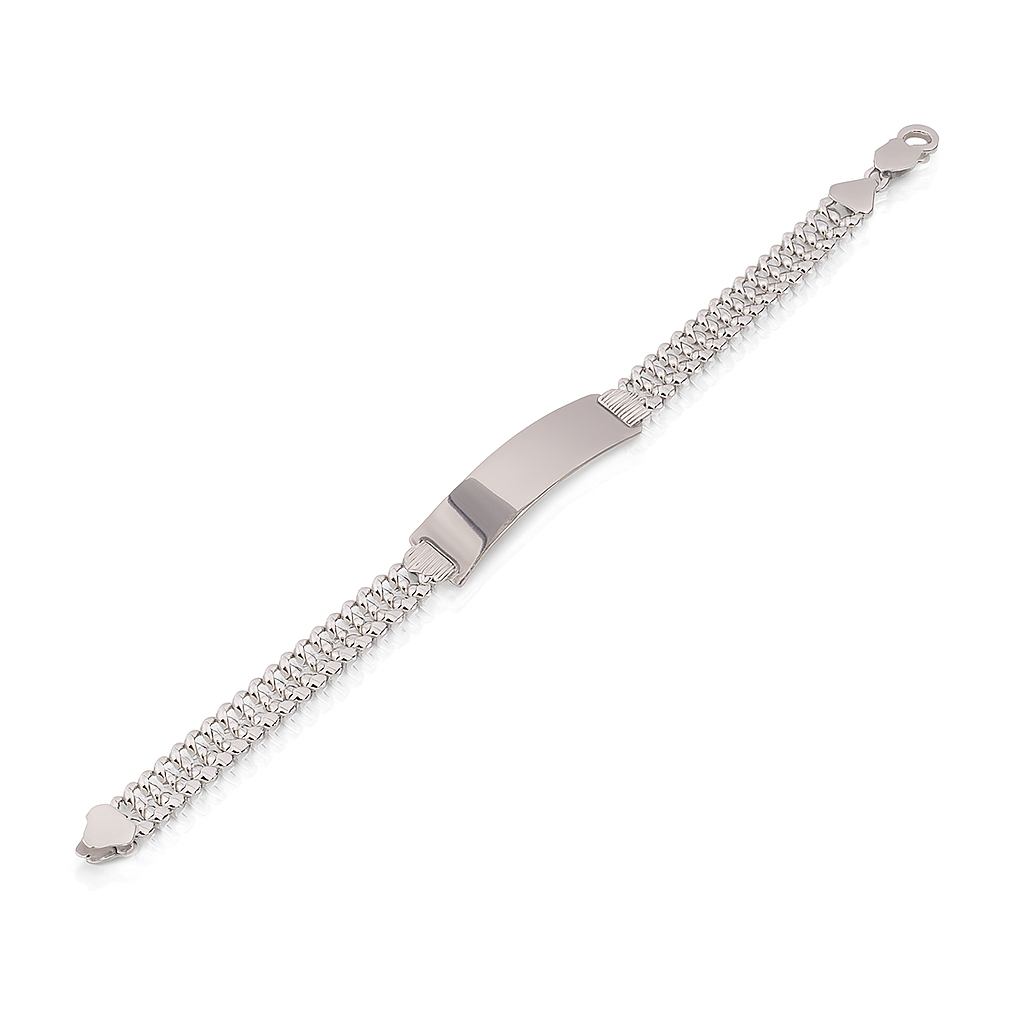 925 Sterling Silver Double Curb 8.8mm ID Bracelet - CDIB00029