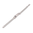 Pulsera de identificación de plata de ley 925 con borde texturizado de 7,8 mm - CDIB00028