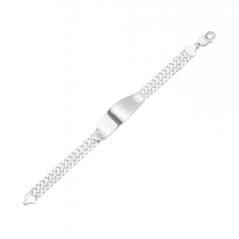 925 Sterling Silver Double Curb Link Arrow ID 9mm Bracelet - CDIB00030