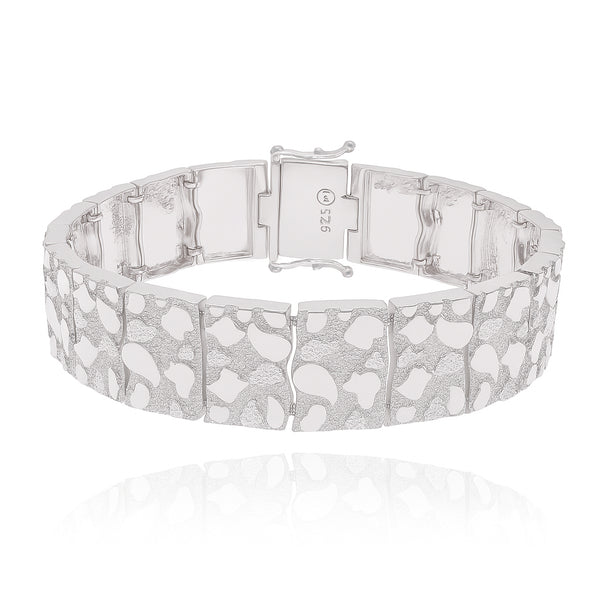 925 Sterling Silver Clustered Nugget 15.9mm Bracelet - CDIB00031