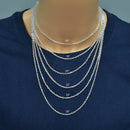 925 Sterling Silver Diamond Cut Forzatina Link 080 Chain 2.3mm - CH19-080