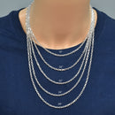 925 Sterling Silver Diamond Cut Forzatina Link 100 Chain 2.8mm - CH19-100