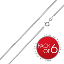 Caja de plata de ley 925 rodiada 015, cadenas de 0,8 mm (paquete de 6) - CH203 RH