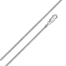 Rhodium Plated 925 Sterling Silver Franco 100 Chain 1.1mm - CH318A RH