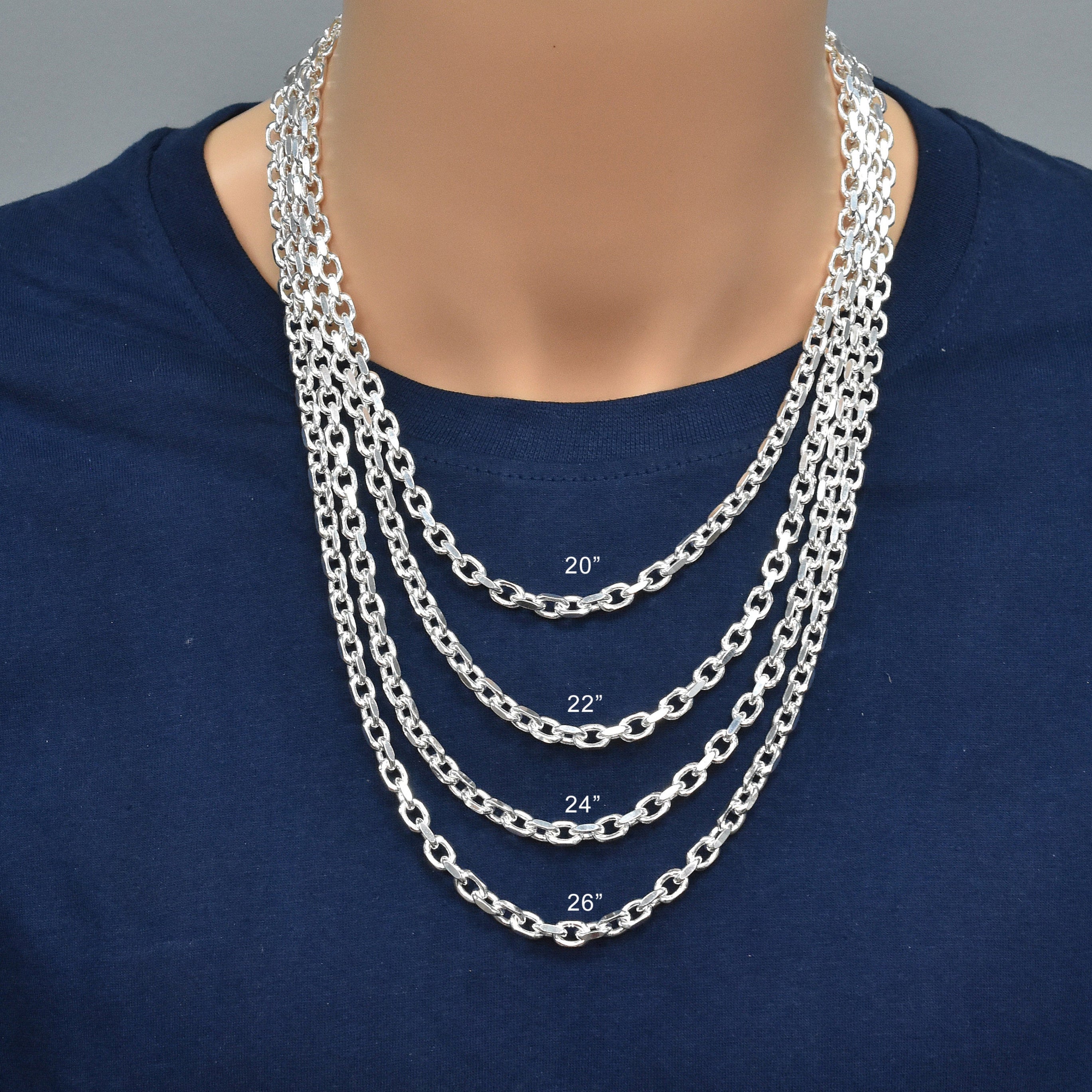 925 Sterling Silver Forzatina Diamond Cut 180 5.5mm Chain or Bracelet - CH32-180