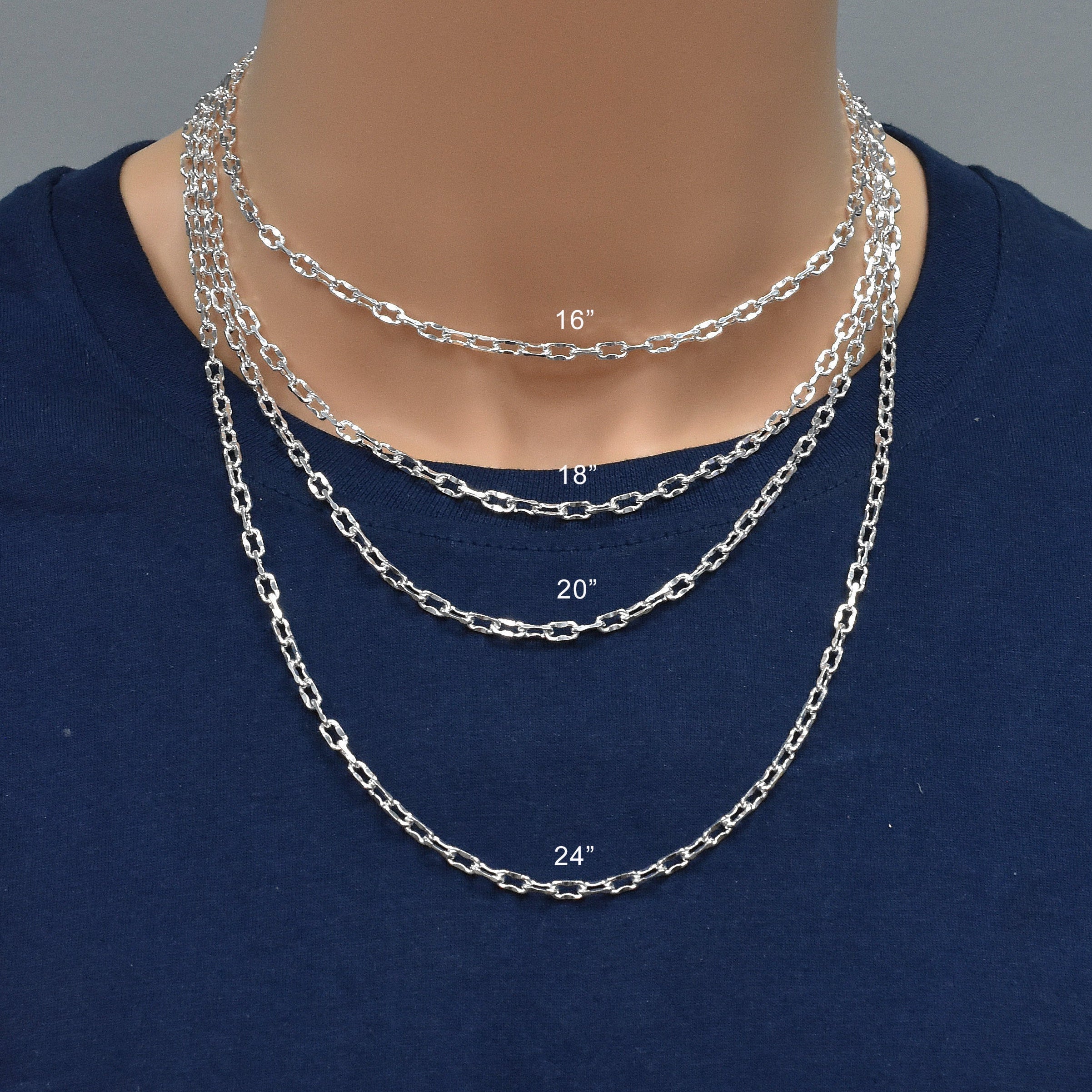 925 Sterling Silver Diamond Cut Dapped 4 Sided Forzatina Chain