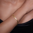 Gold Plated 925 Sterling Silver Herring Bone 035 Chain or Bracelet 3mm - CH382 GP