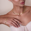 Gold Plated 925 Sterling Silver Herring Bone 035 Chain or Bracelet 3mm - CH382 GP