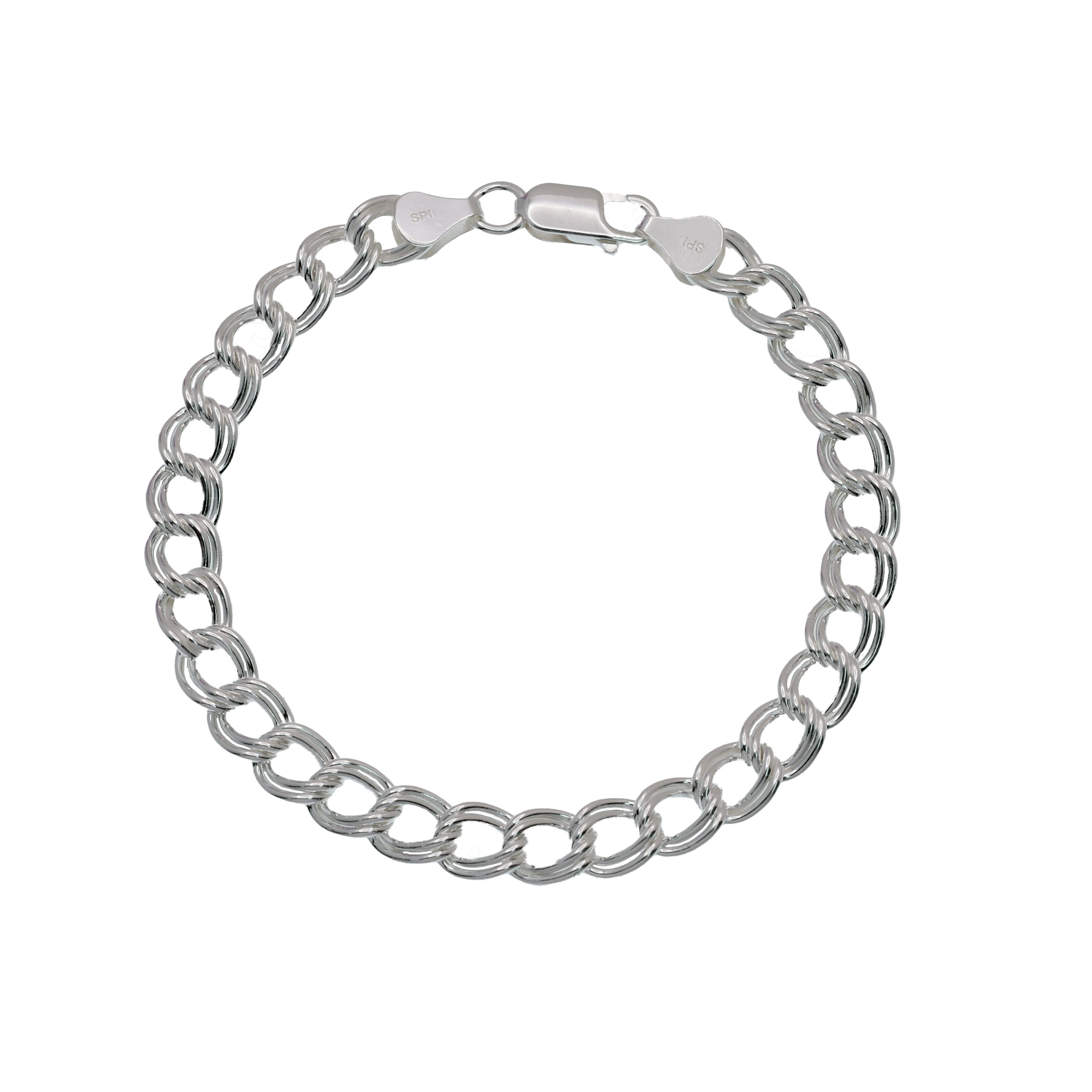 925 Sterling Silver Chino Links Double Wire Bracelet