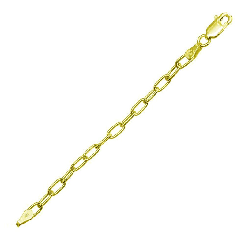Cadena o pulsera de eslabones de clip ovalados chapados en oro de plata 925 de 3,1 mm - CH484 GP