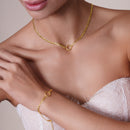 Gold Plated 925 Sterling Silver Cuban With Circle Design Chain or Bracelet - CH553GP