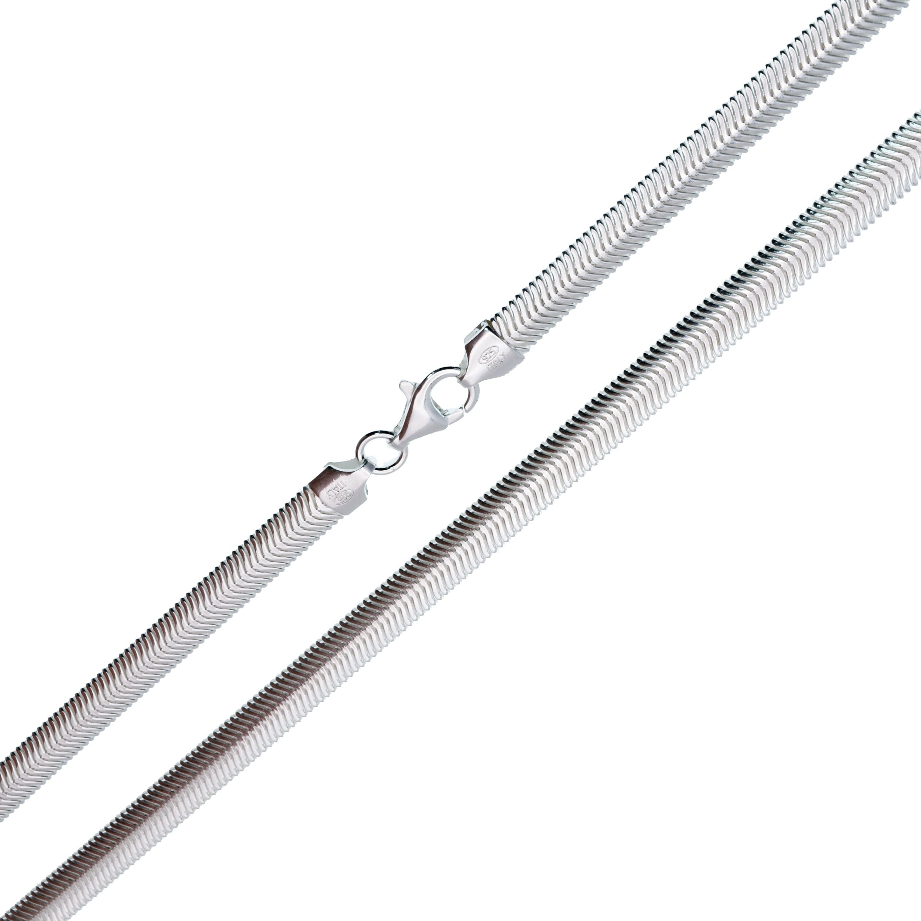 925 Sterling Silver Flexible Flat Snake Chain