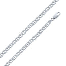 Cadena o pulsera plana Marina de plata de ley 925 de 7,5 mm con corte de diamante de 180 quilates y un solo lado - CH673