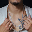 Cadena o pulsera plana Marina de plata de ley 925 de 7,5 mm con corte de diamante de 180 quilates y un solo lado - CH673