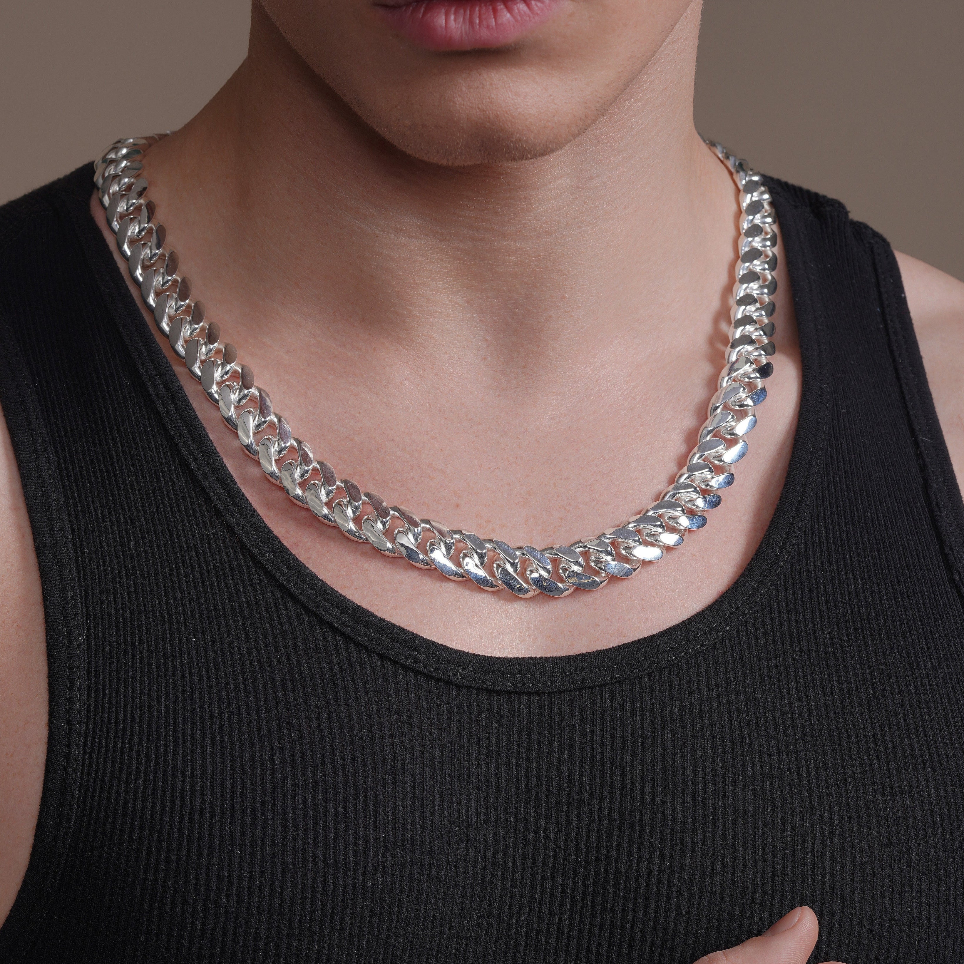 925 Sterling Silver Miami Cuban Bracelet 14.5mm - CH685