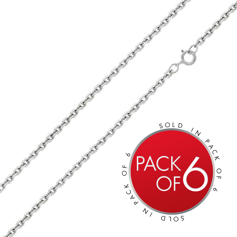CH709 - Cadenas Rolo 035 tipo cable con corte de diamante en plata 925 de 1 mm (paquete de 6)
