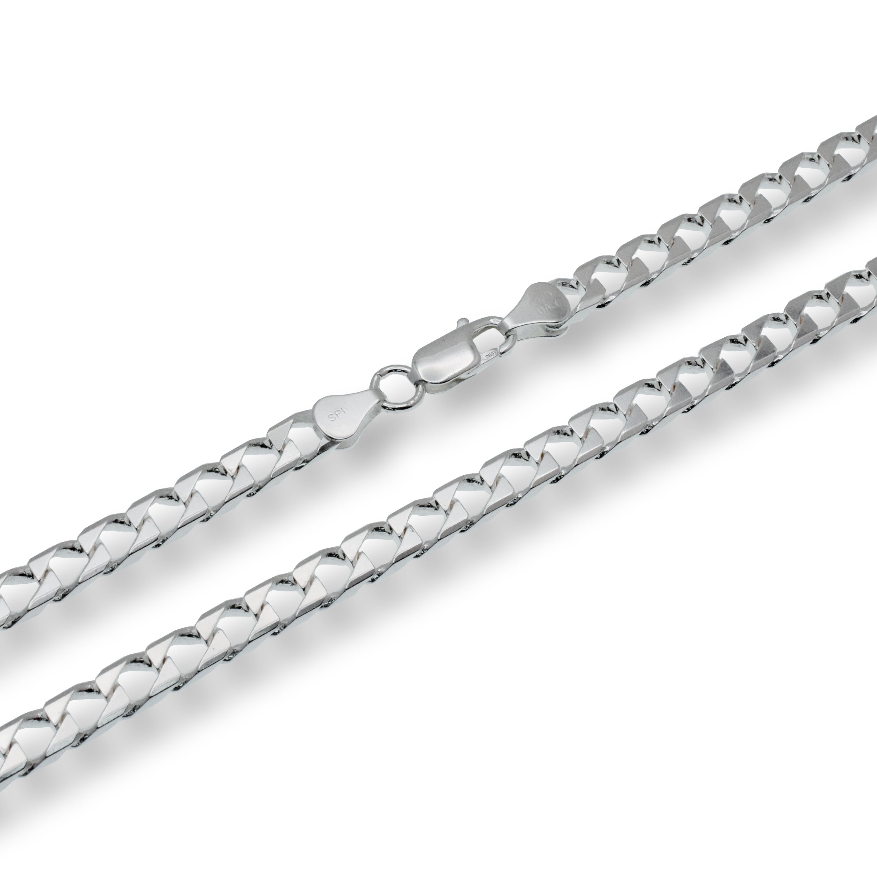 Square Curb Diamond Cut Ten Sided 150 4mm Chain or Bracelet - CH760