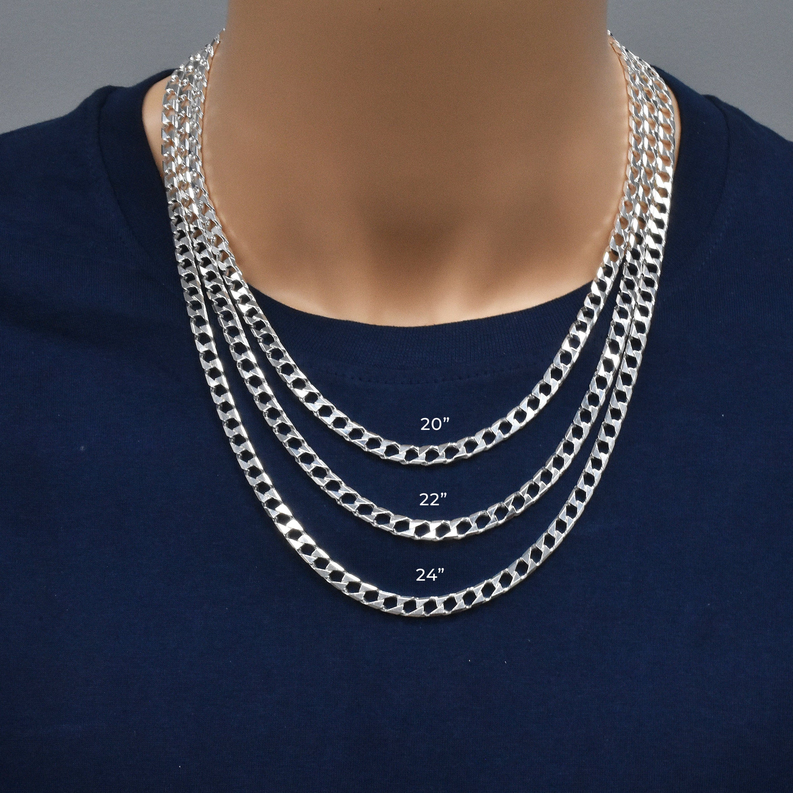 Square Curb Diamond Cut Ten Sided 200 5.8mm Chain or Bracelet - CH762