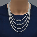 Cadena básica ovalada DC Franco 120 de plata de ley 925 de 3,9 mm - CH825 SL