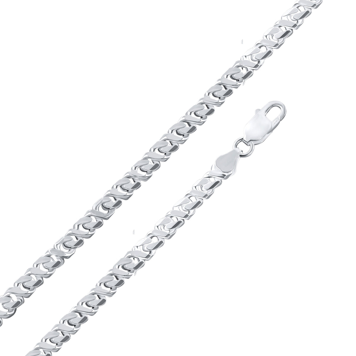 Sterling Silver 6.6mm Diamond Cut Curb Chain 18/45cm Hallmarked, 100% Recycled Silver