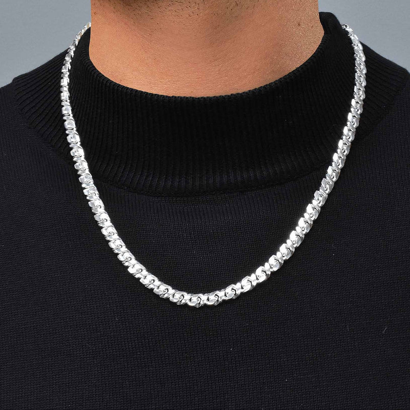 Sterling Silver Dollar Cuban Diamond Cut 220 6.8mm Chain - CH830