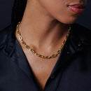 Gold Plated 925 Sterling Silver Wide Oval D Cut Link Paperclip 6mm Chain or Bracelet - CH950 GP