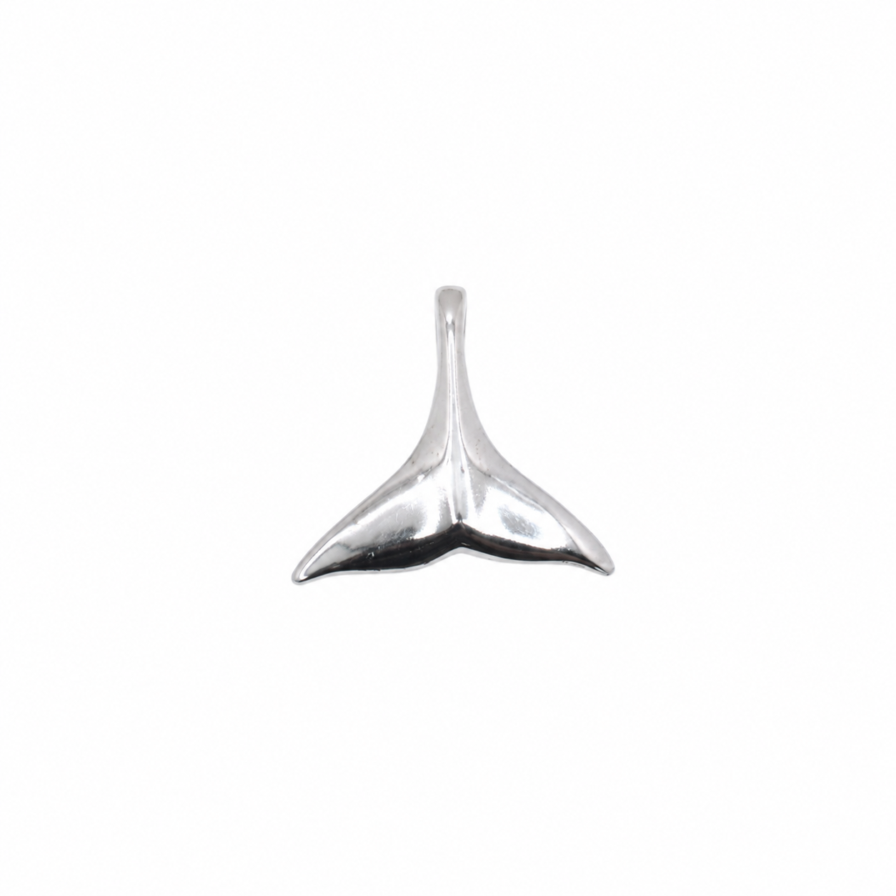 925 Sterling Silver Whale Tale Charm Pendant- CHARM00142