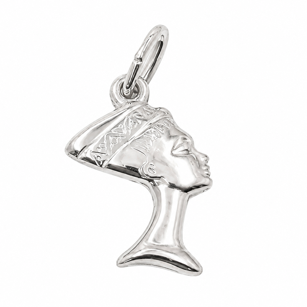 High Polish 925 Sterling Silver Egyptian Nefertiti Charm- CHARM00111