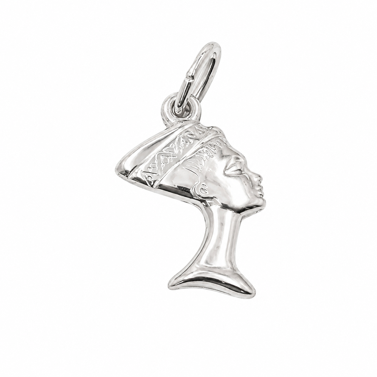 High Polish 925 Sterling Silver Egyptian Nefertiti Charm- CHARM00111