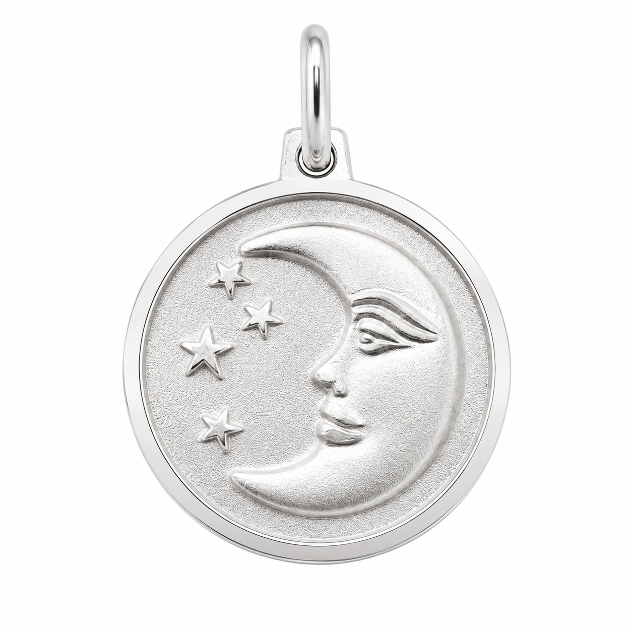 925 Sterling Silver Stars & Moon Medallion Charm- CHARM00117