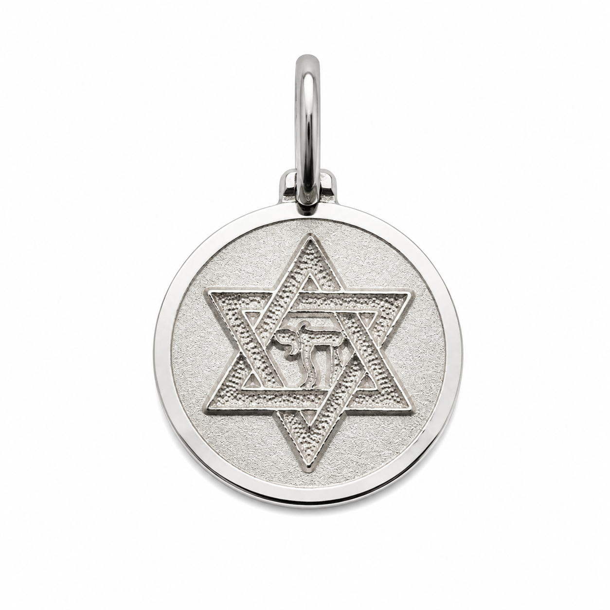 925 Sterling Silver Star of David Medallion Charm- CHARM00120