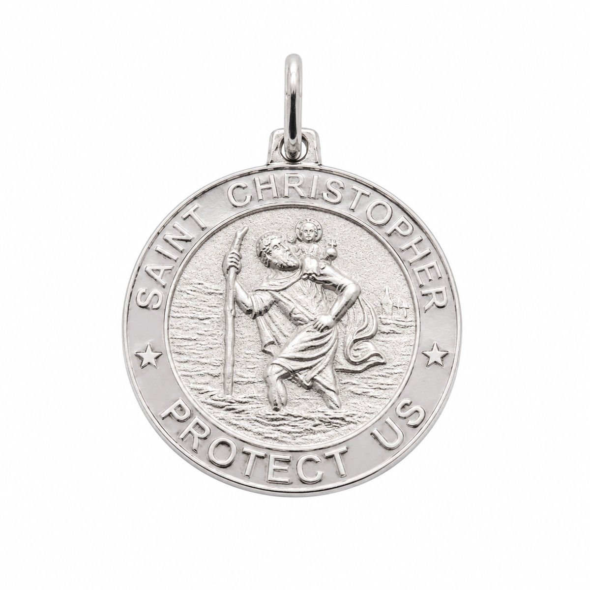 925 Sterling Silver Small Saint Christopher Charm- CHARM00123